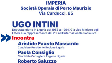 Photo of Imperia / Venerdì Ugo Intini incontra Massardo, Consiglio e Saluzzo