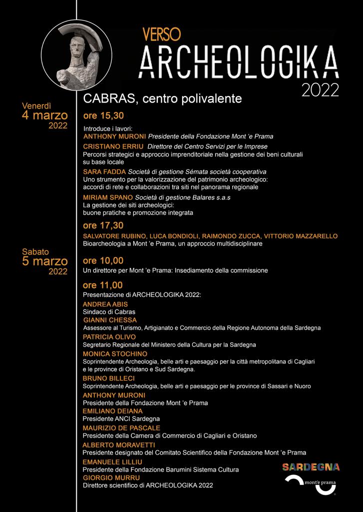 Cabras Archeologica 2022 primo week end di marzo