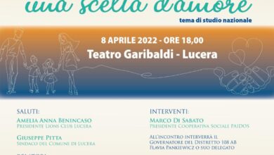 Photo of L’affido familiare, scelta d’amore: incontro venerdì 8 aprile al Garibaldi di Lucera