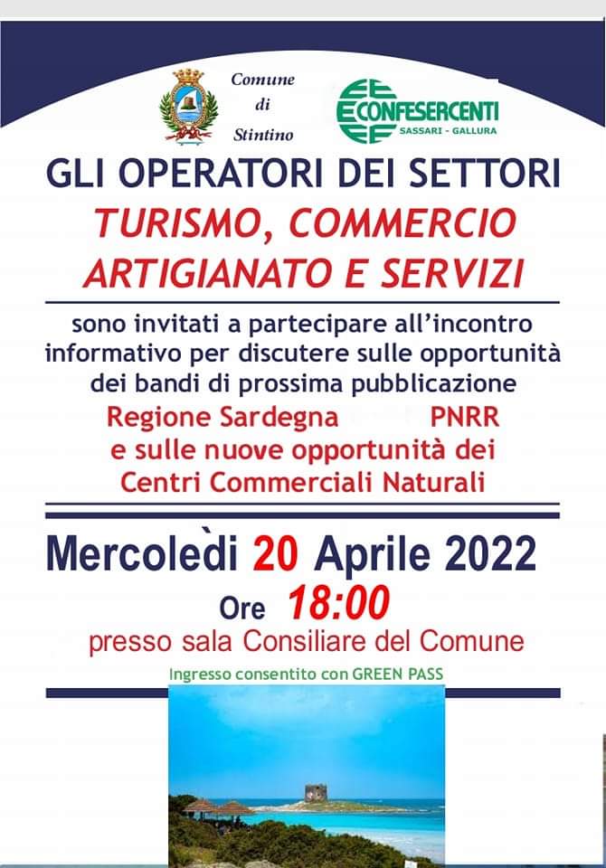 Stintino: incontro sui bandi nazionali e regionali