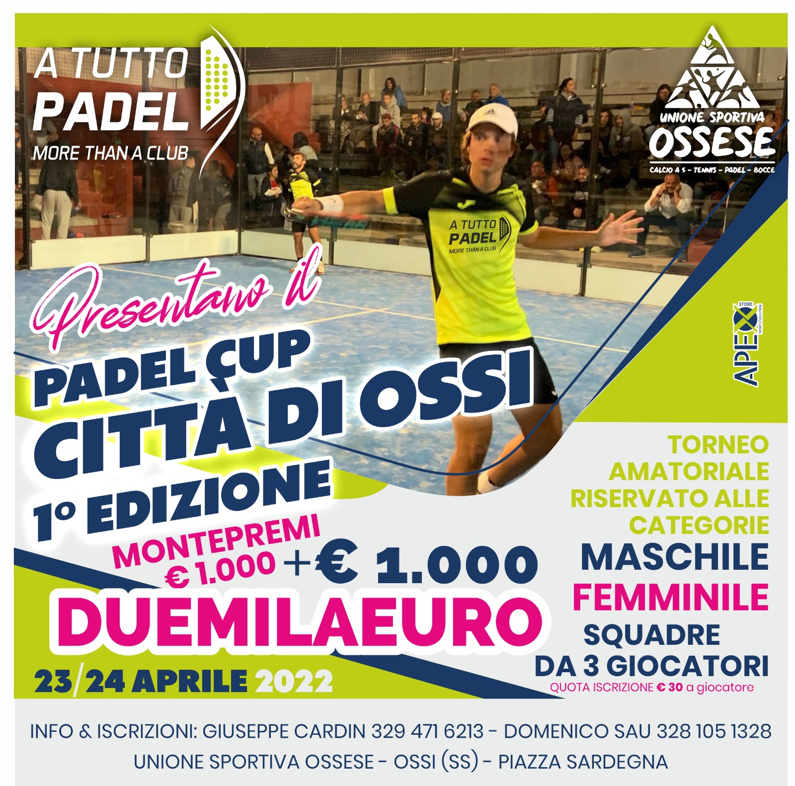 Ossi: Padel Cup 21 aprile