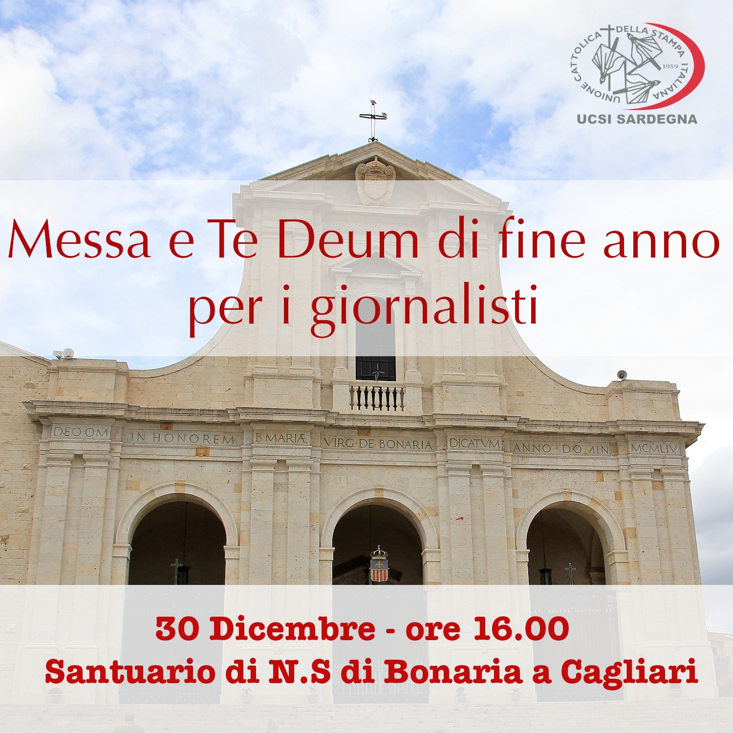Cagliari: a Bonaria Te Deum UCSI Sardegna