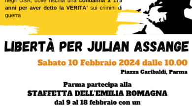 Photo of Parma, mobilitazione per Julian Assange non stop dal 9 al 18 febbraio
