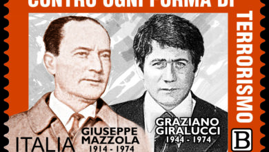 Photo of Poste Italiane, emesso oggi dal Ministero delle Imprese e del Made in Italy un francobollo contro ogni forma di terrorismo, dedicato a Giuseppe Mazzola e Graziano Giralucci
