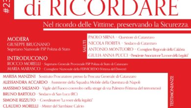 Photo of Catanzaro “Capaci di Ricordare”, iniziativa a 32 anni dalla strage palermitana organizzata dal Sindacato Fsp Polizia di Stato e dalle associazioni Fervicredo e “la voce della legalità”.