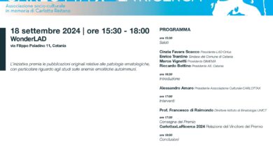 Photo of Catania, CarlottaXLaRicerca: consegna del Premio dedicato agli studi di patologie ematologiche