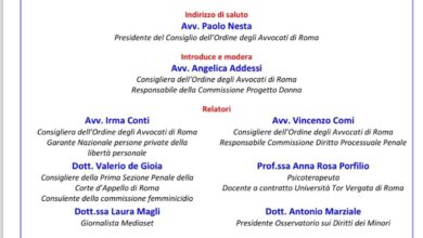 Photo of Roma, la violenza sulle donne in ambito giovanile: l’evento degli avvocati
