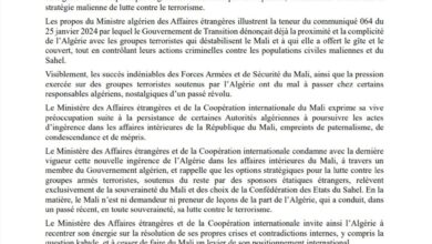Photo of Mali denuncia fermamente l’ingerenza dell’Algeria nei suoi affari interni