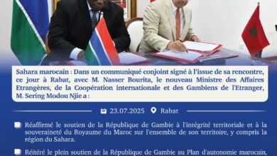 Photo of Il Gambia ribadisce suo sostegno alla sovranità del Marocco sul Sahara e il suo pieno appoggio al piano di autonomia come unica soluzione credibile, seria e realistica
