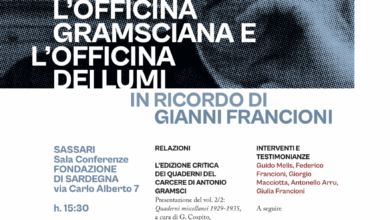 Photo of Sassari, “L’officina gramsciana e l’officina dei Lumi, in ricordo di Gianni Francioni”