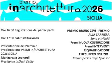Photo of Catania, Premio In/Architettura, annunciati due vincitori: Maria AntoniettaLima e Farm Cultural Park