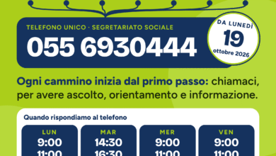 Photo of Calenzano, Campi Bisenzio, Lastra a Signa, Scandicci, Sesto Fiorentino, Signa e Vaglia: il servizio sociale ha un solo numero